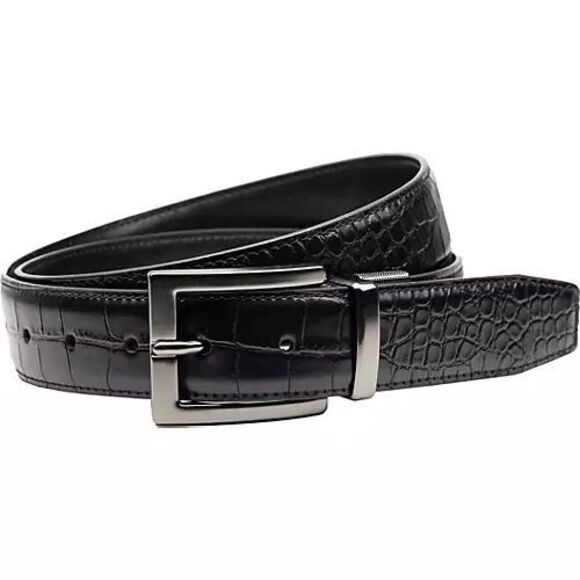 Walter Hagen Other - Walter Hagen reversible golf belt black crocodile print leather size L NWT